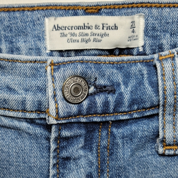 Abercrombie & Fitch 90's Slim Straight Ultra High Rise Curve Love Size 27/4L - Picture 5 of 11